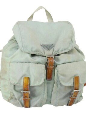Prada | Bags | Prada Tesutto Stampato Blue Floral Backpack  display picture 1